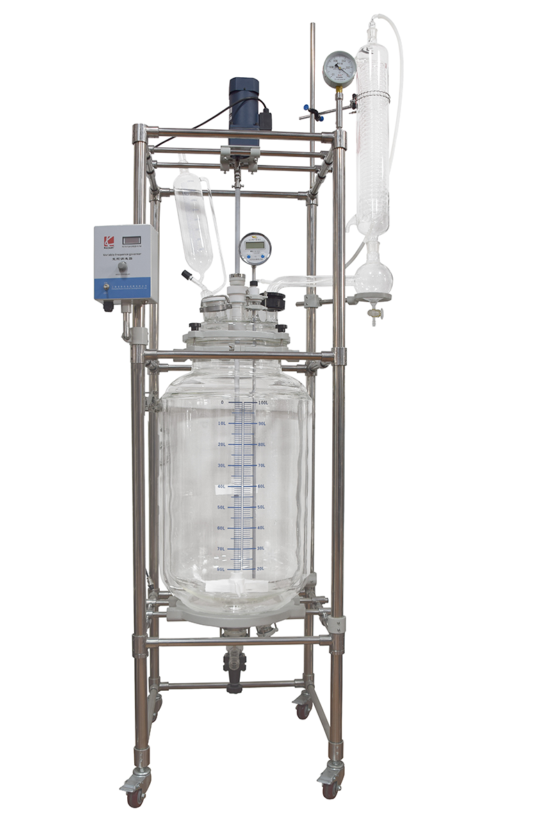 100L雙層玻璃反應釜800 100L雙層玻璃反應釜800