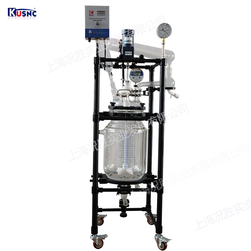 20L雙層玻璃反應釜正面 20L雙層玻璃反應釜正面